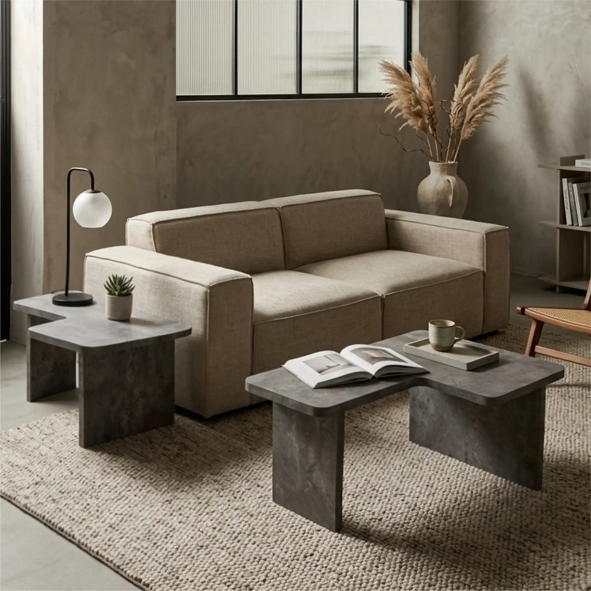 Modular Concrete Coffee Table Set of 2 by HouseOfZazla