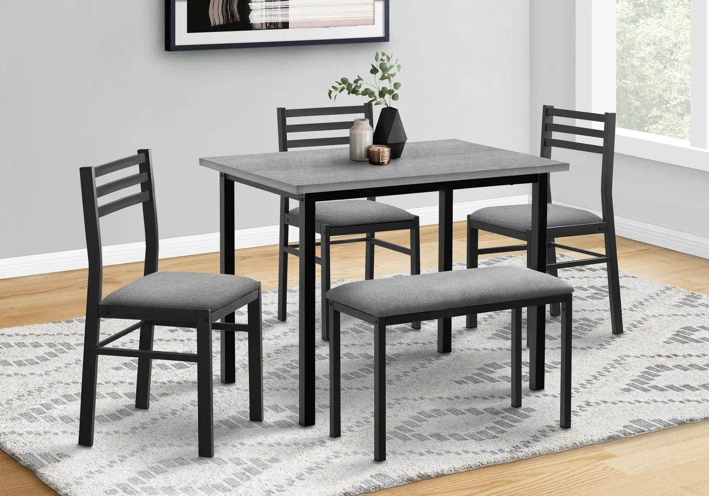 Dining Set, 5 Pieces, Rectangular, Small, Contemporary & Modern by HouseOfZazla