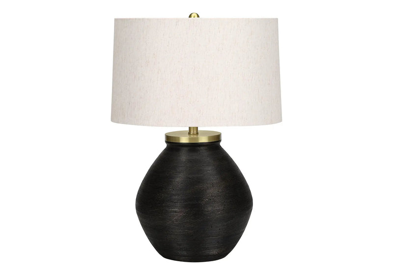 Lighting, Table Lamp, Concrete, Contemporary - Black / Cream by Unique Piece Furniture
