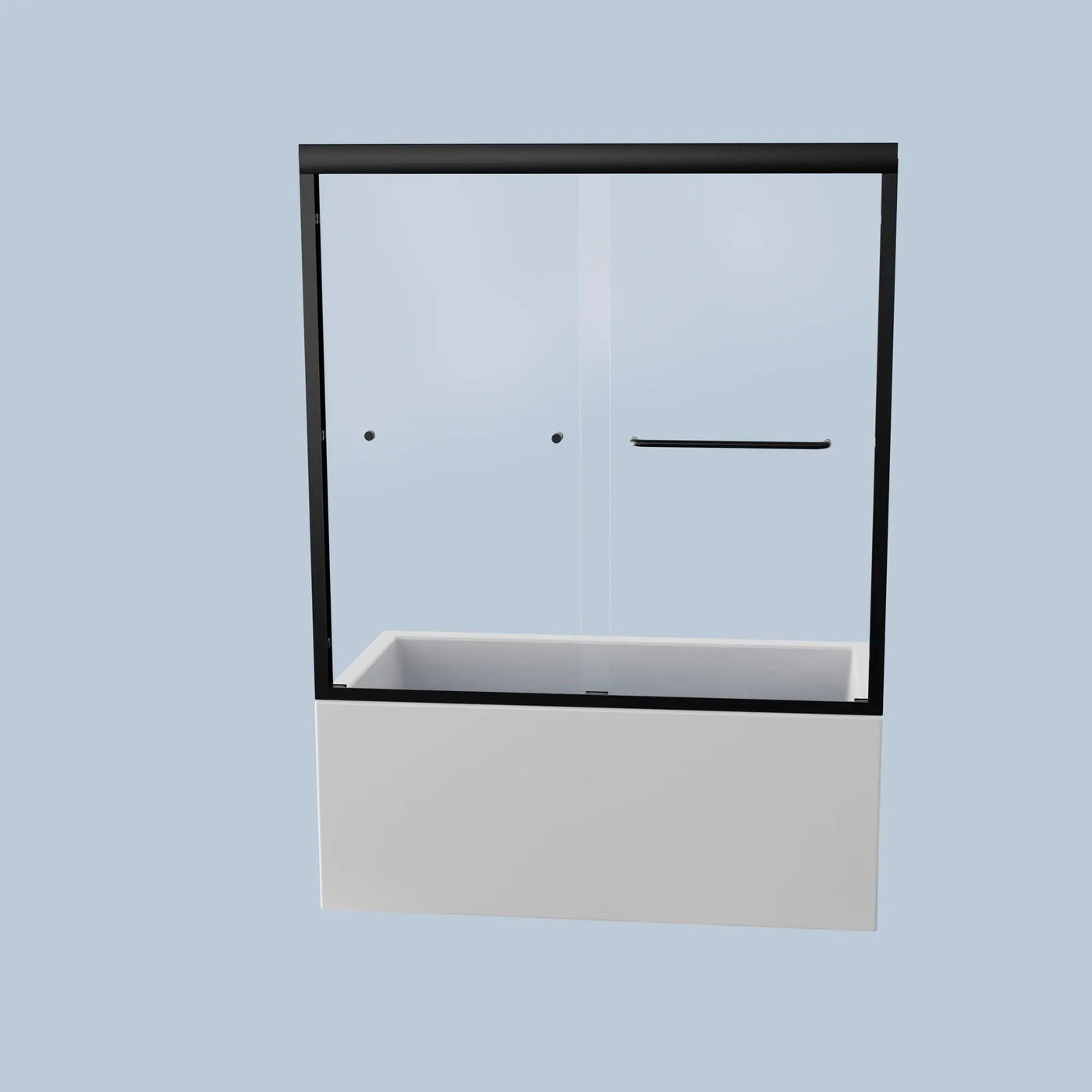 Semi-Frameless Double Sliding Shower Door, Bypass Shower Door, 1 / 4" (6Mm) Thick SGCC Tempered Glass Door by HouseOfZazla