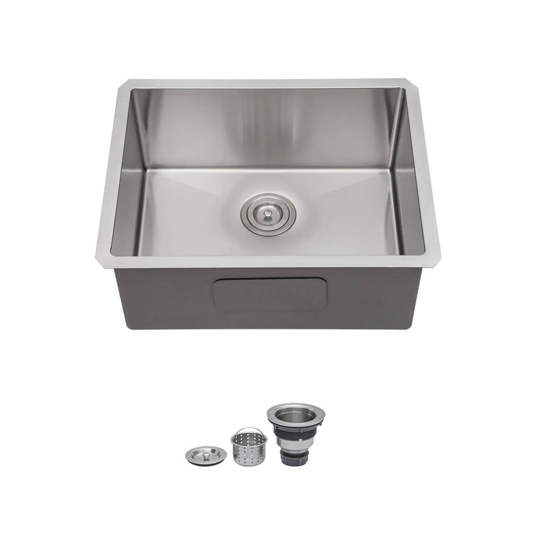 Undermount Stainless Steel Kitchen Sink, Deep Single Bowl Basin by HouseOfZazla