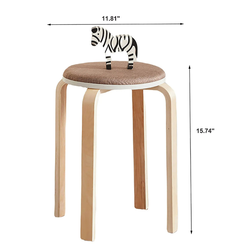 Stackable Round Backless Stools (Set of 4) by Unique Piece Furniture