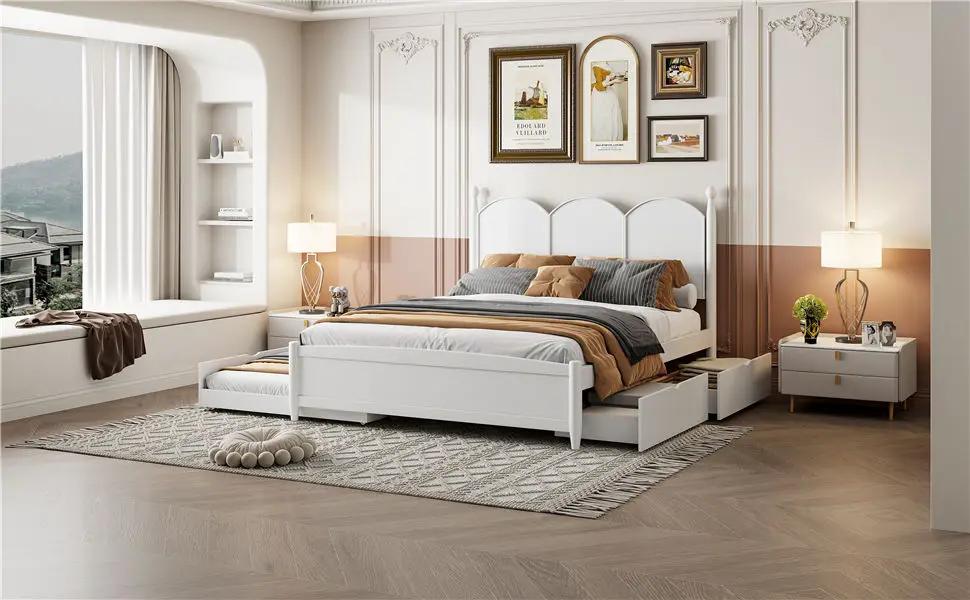 Platform Bed With With 2 Big Drawers And Trundle