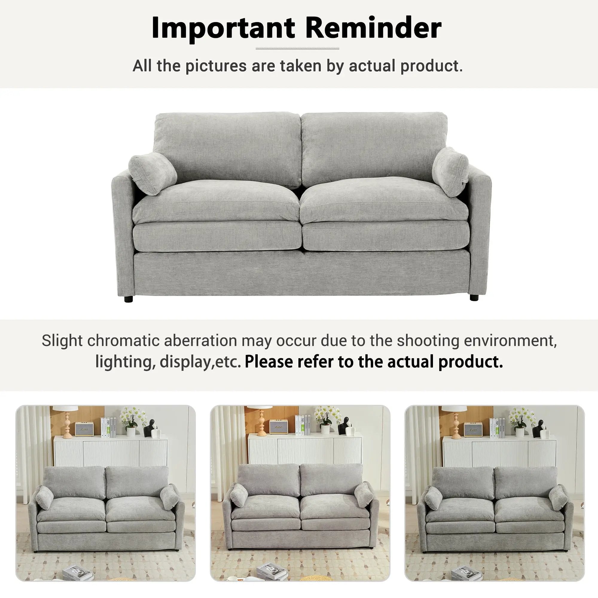Cozy Upholstered Cushion Loveseat Sofa For Living Room by HouseOfZazla