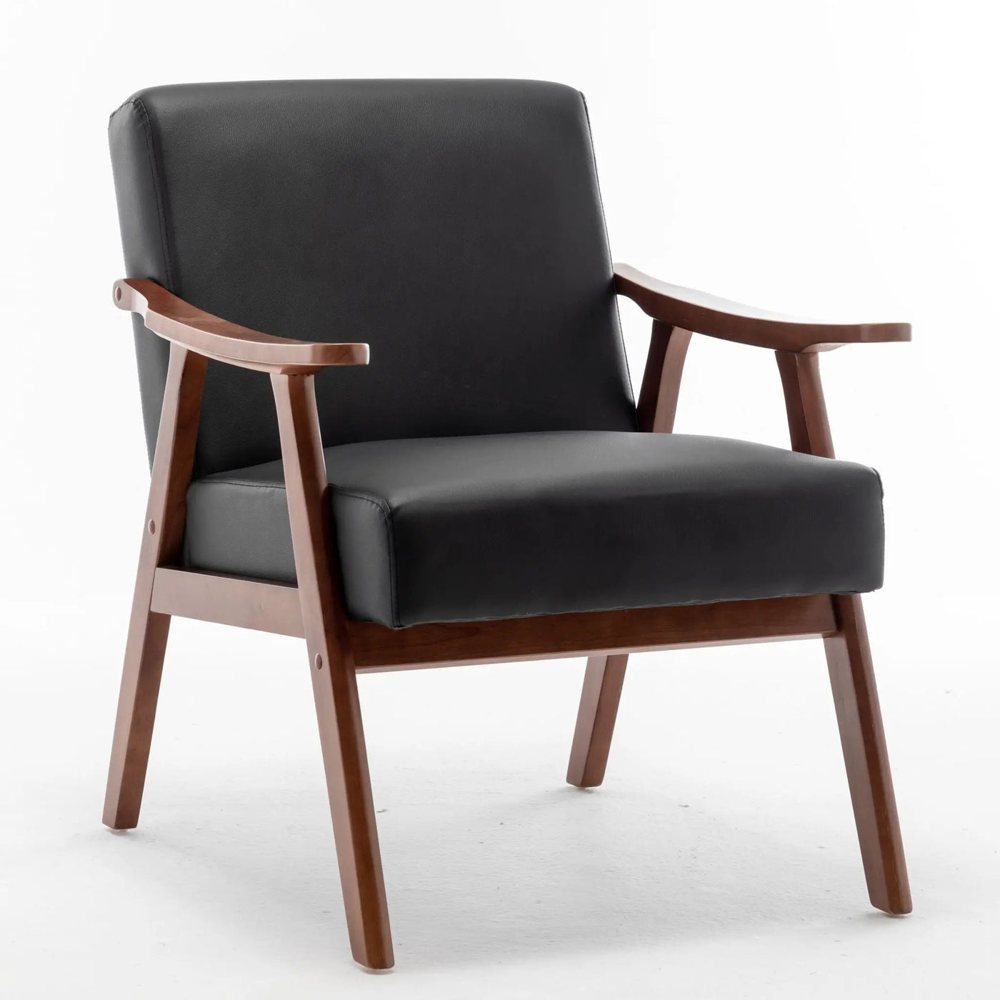 Mid Century Modern Accent Chair With Solid Wood Frame And Extra Thick Backrest by Unique Piece Furniture