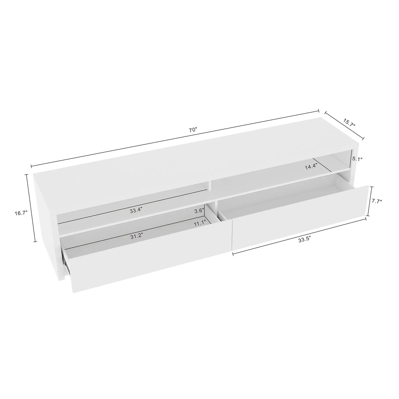 Duncan - TV Stand With Full Extension Drawers by HouseOfZazla