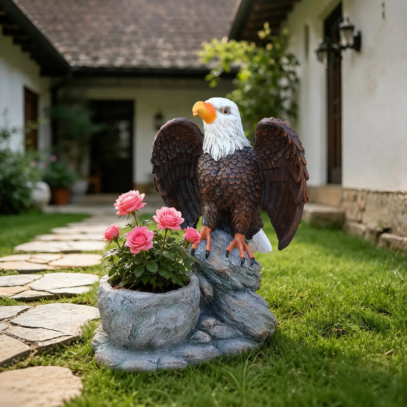Standing Eagle Statue Garden Planter by HouseOfZazla