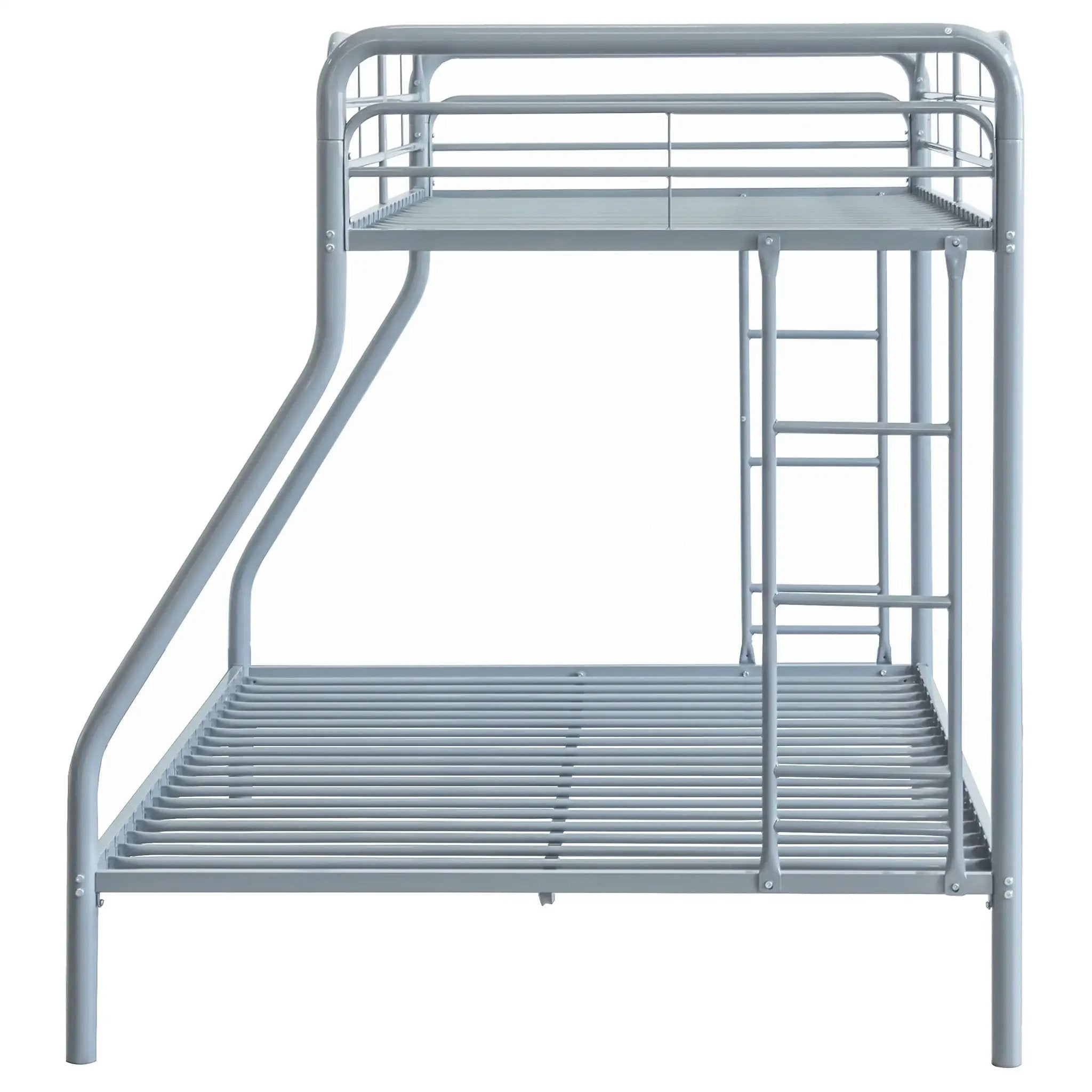 Carson Metal Twin Over Full Bunk Bed Glossy Silver by Unique Piece Furniture