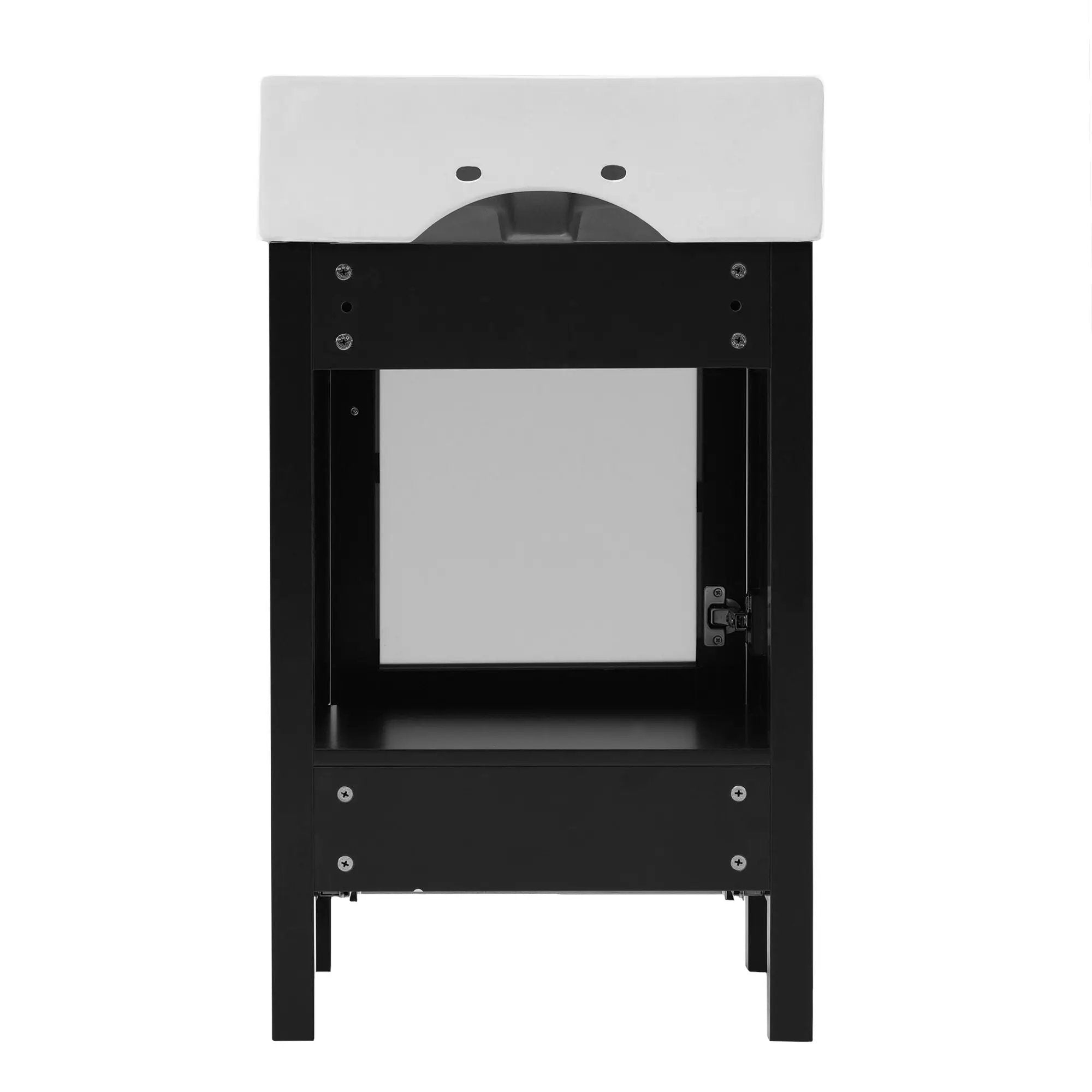 Bathroom Vanity With Ceramic Sink And Ample Storage, Ideal For Small Bathrooms by HouseOfZazla