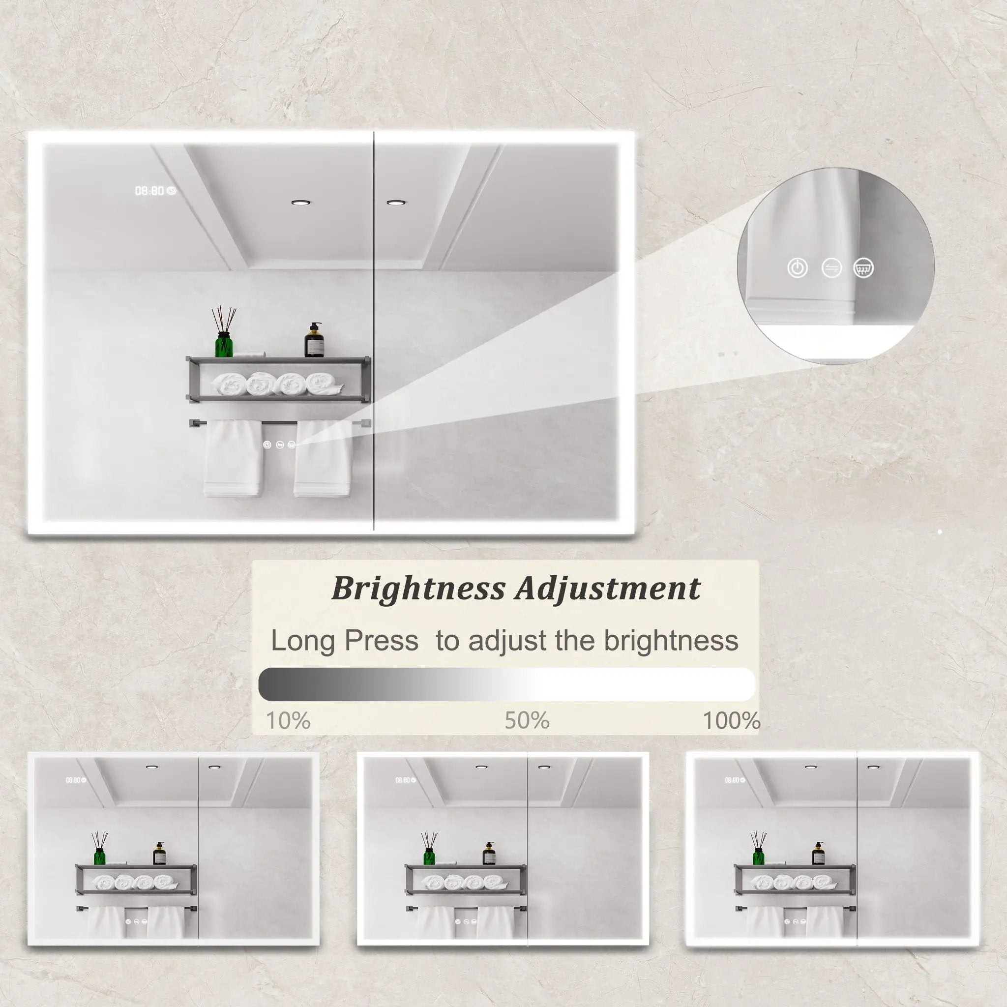 Bathroom Medicine Cabinet With Lights, LED Medicine Cabinet With Mirror, Lighted Medicine Cabinet With Defogger by HouseOfZazla