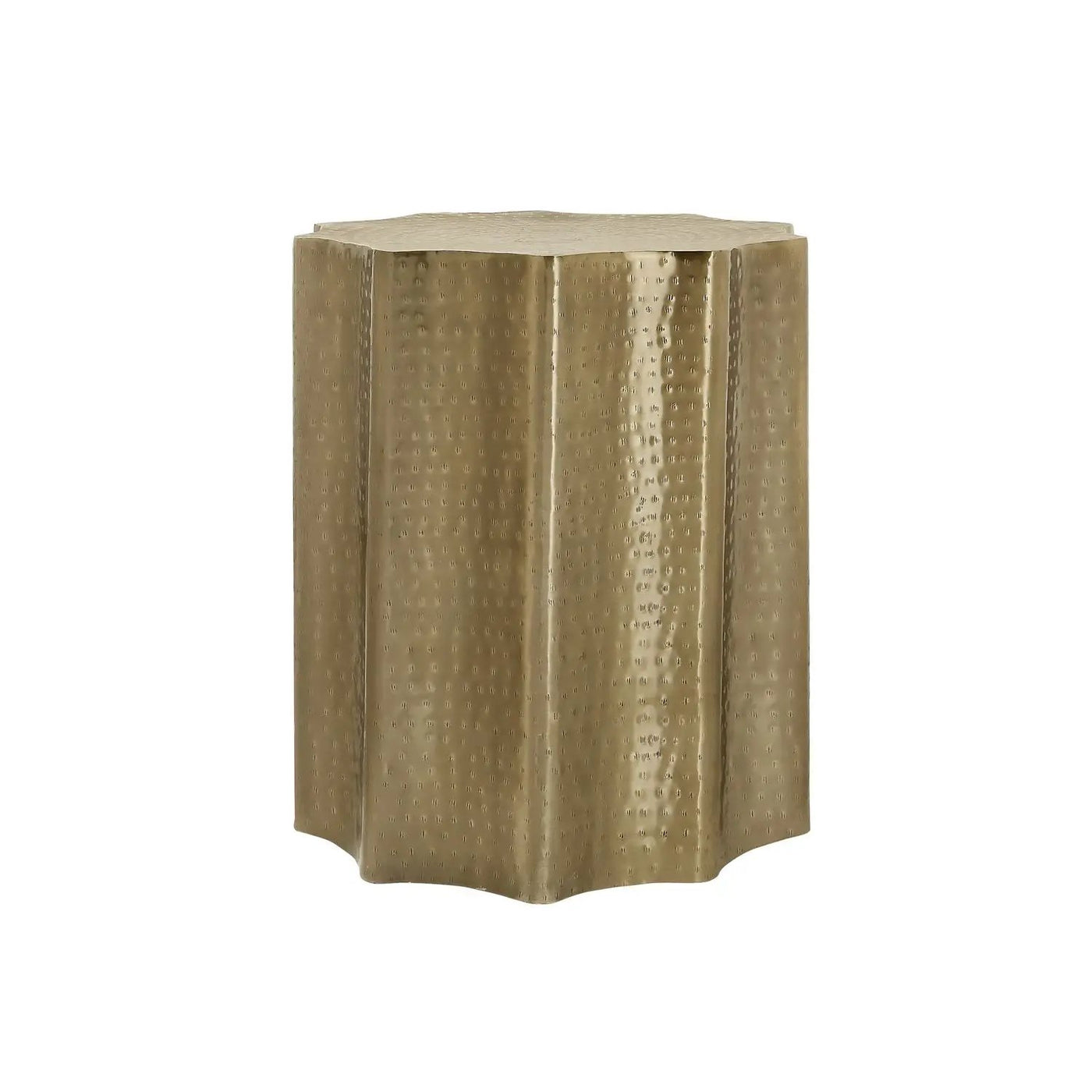 Drum Accent Side Table, Stylish Scalloped Design by Unique Piece Furniture