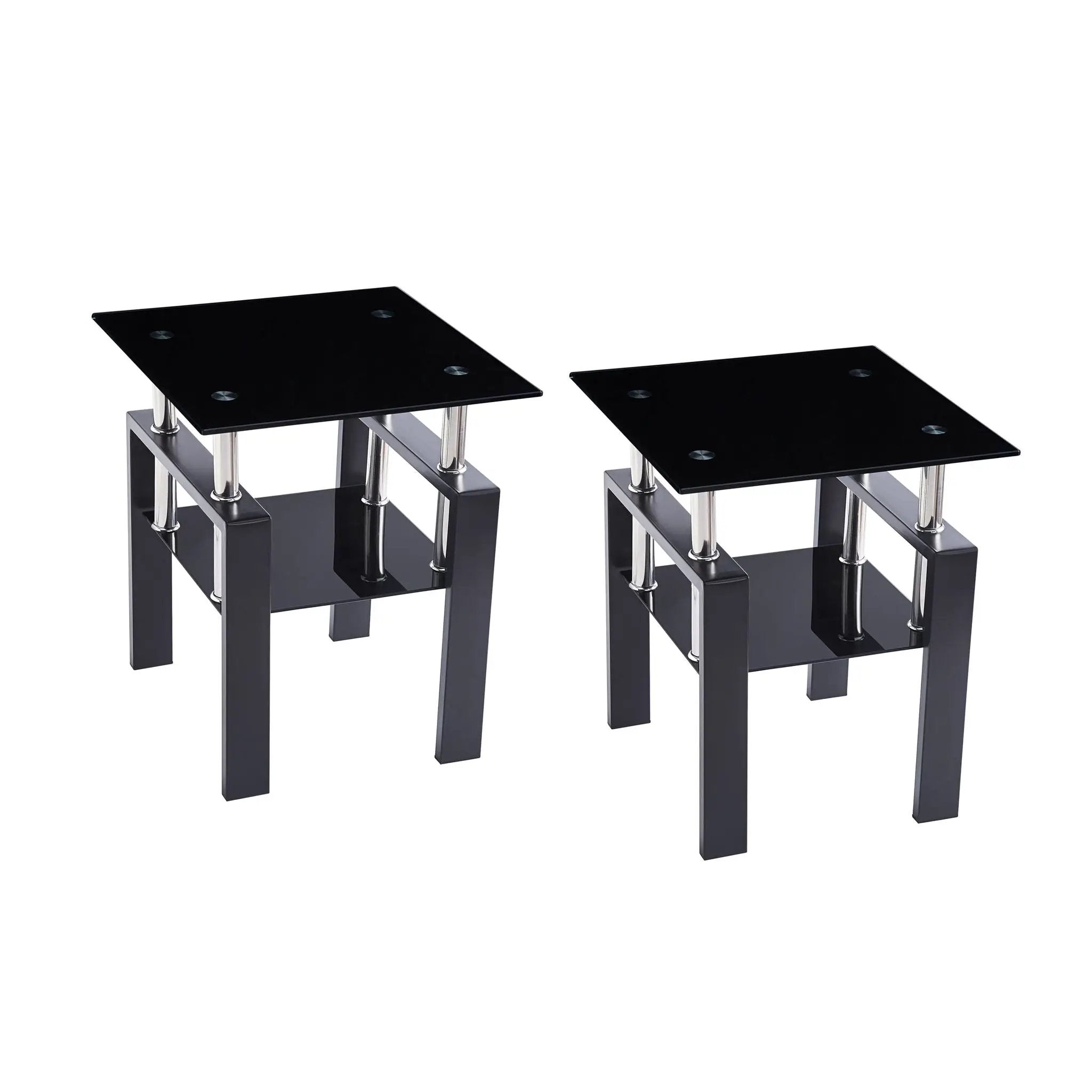 Tempered Glass Table With Storage by Unique Piece Furniture