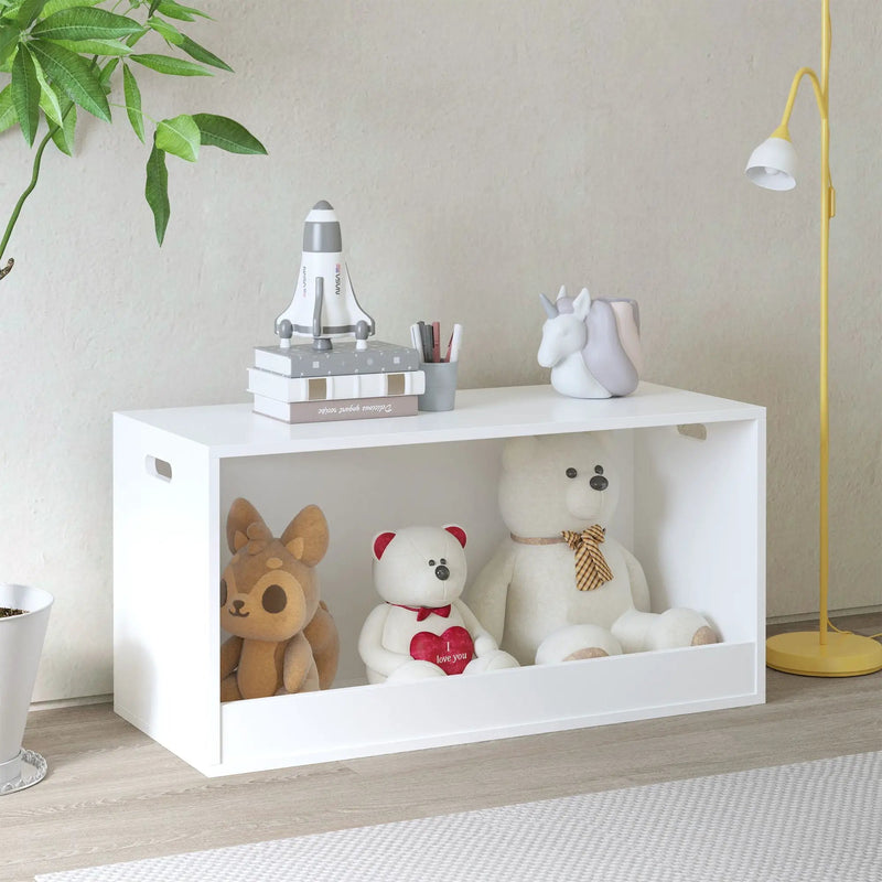 Open Toy Storage Box For Kids, Organizer Bin For Plush Toys, Books - White by Unique Piece Furniture