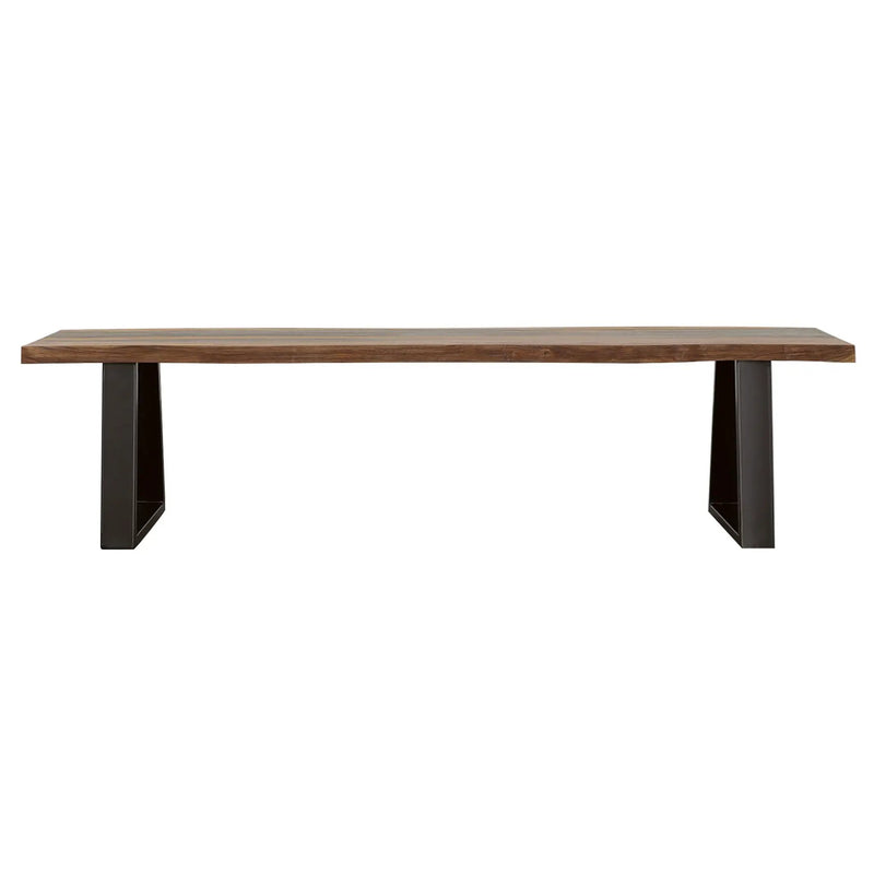 Ditman Live Edge Wood Dining Bench Grey Sheesham by Unique Piece Furniture