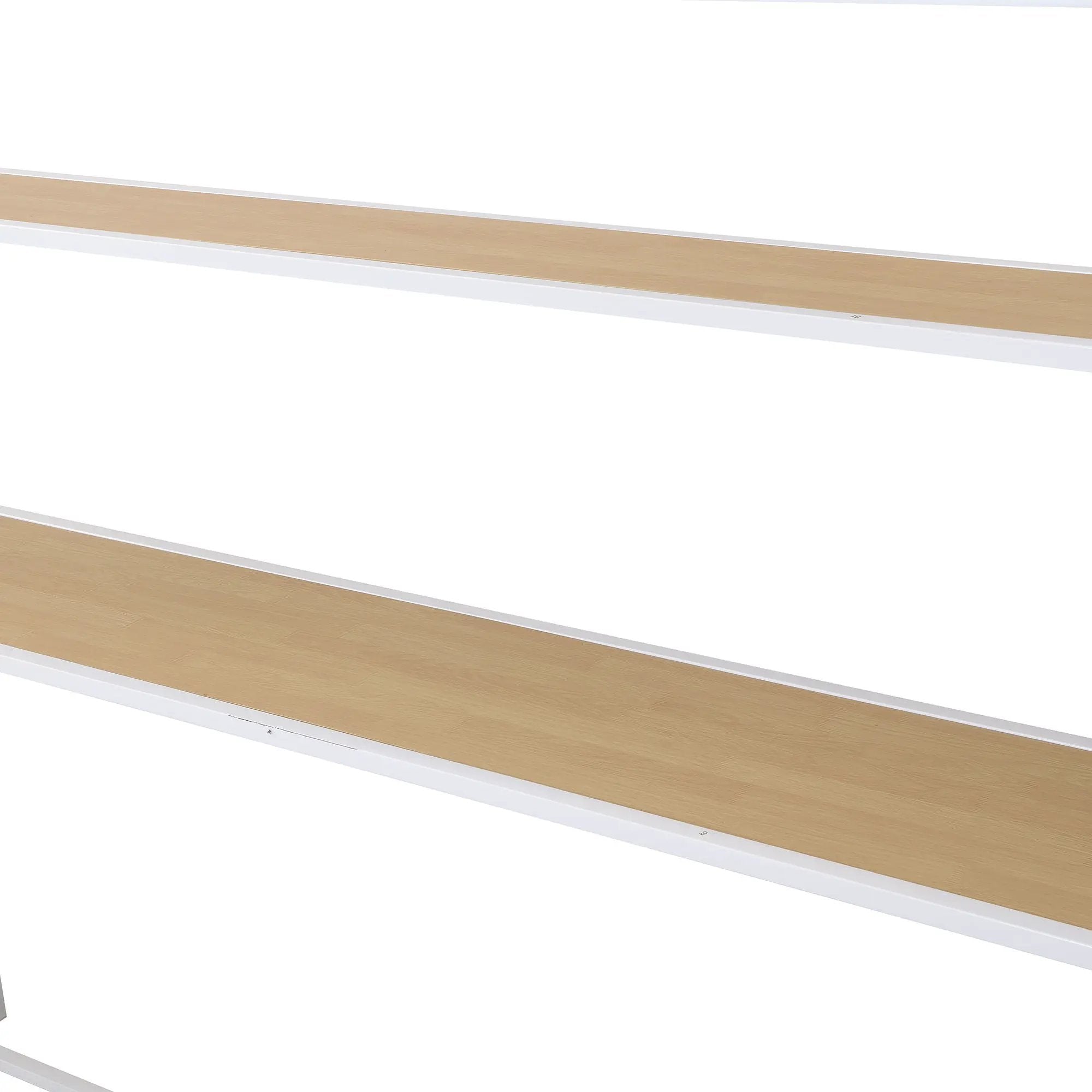 Twin Size Loft Bed With Built In Desk, Staircase Storage & 4 Tier Shelves - White by HouseOfZazla