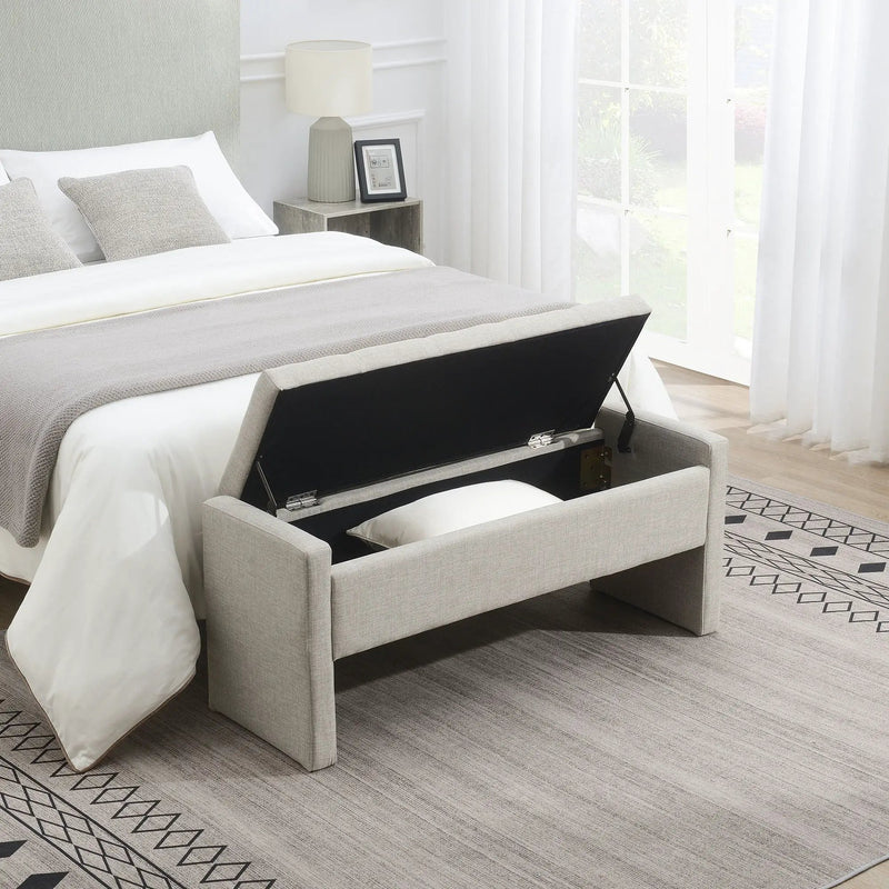 Modern Upholstered Large Bed End Bench With Storage by HouseOfZazla