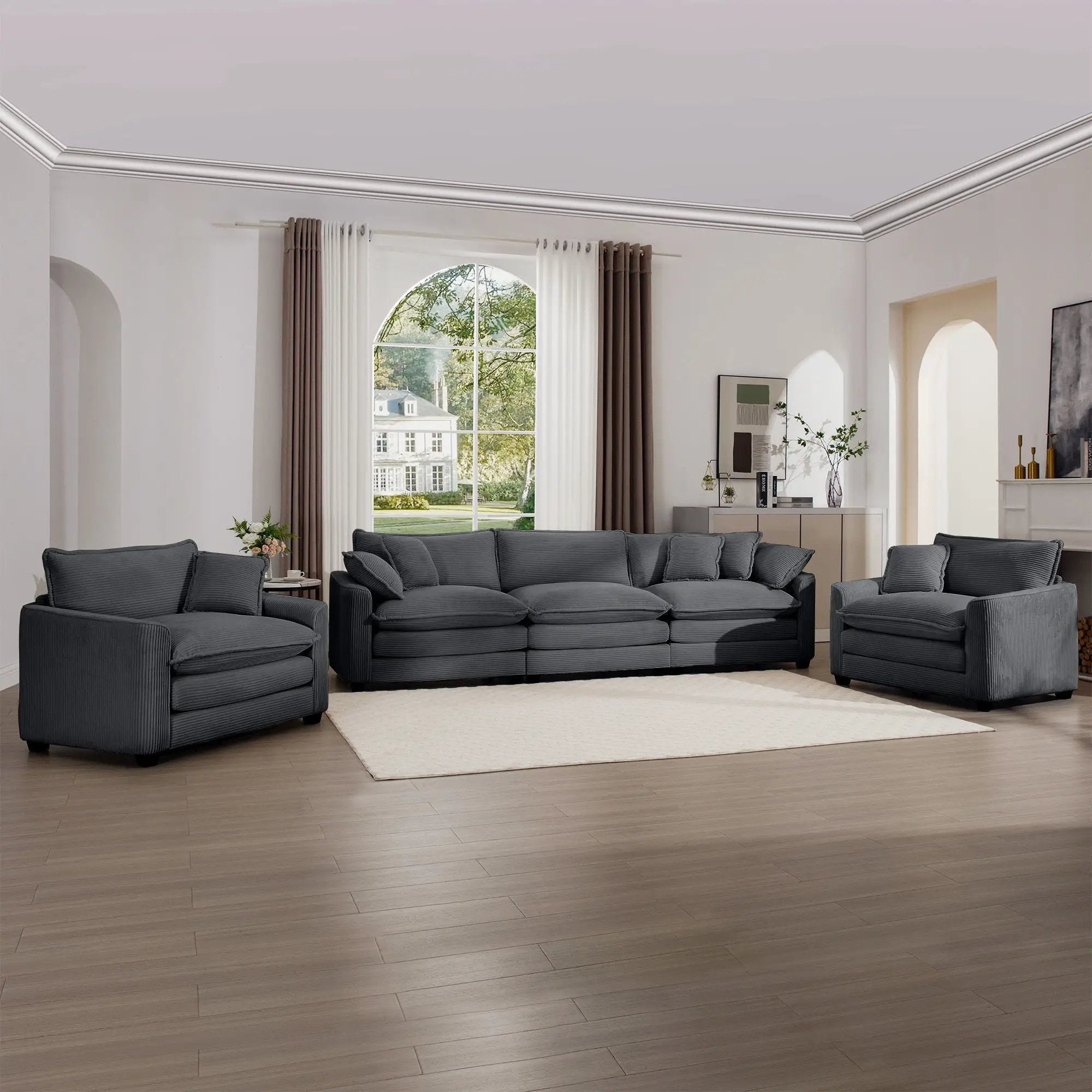 Elegant Oversized Sectional Sofa Set With Deep Seats And Flexible Layout by Unique Piece Furniture