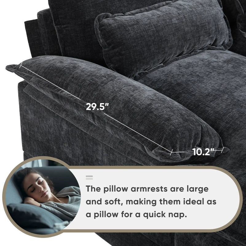 Modern U-Shaped Sectional Sofa with Console and USB Charger by HouseOfZazla
