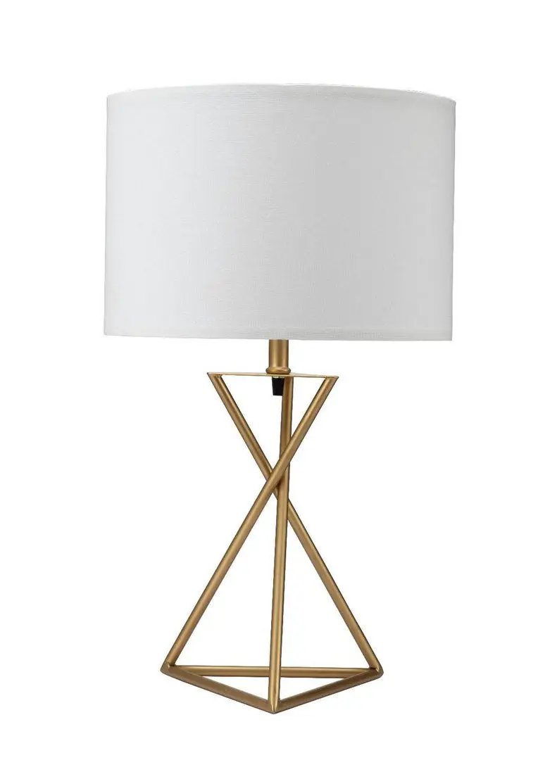 26.25" Tall Ester Mid-Century Metal Table Lamp in Matte Gold by HouseOfZazla