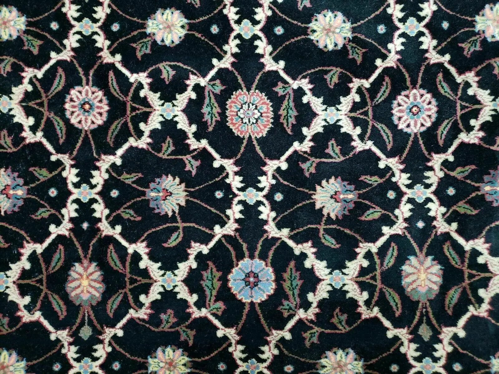 6' X 9' Handmade India Floral Oriental Wool Rug Carpet Hand Knotted Nice Black by Jewel Rugs