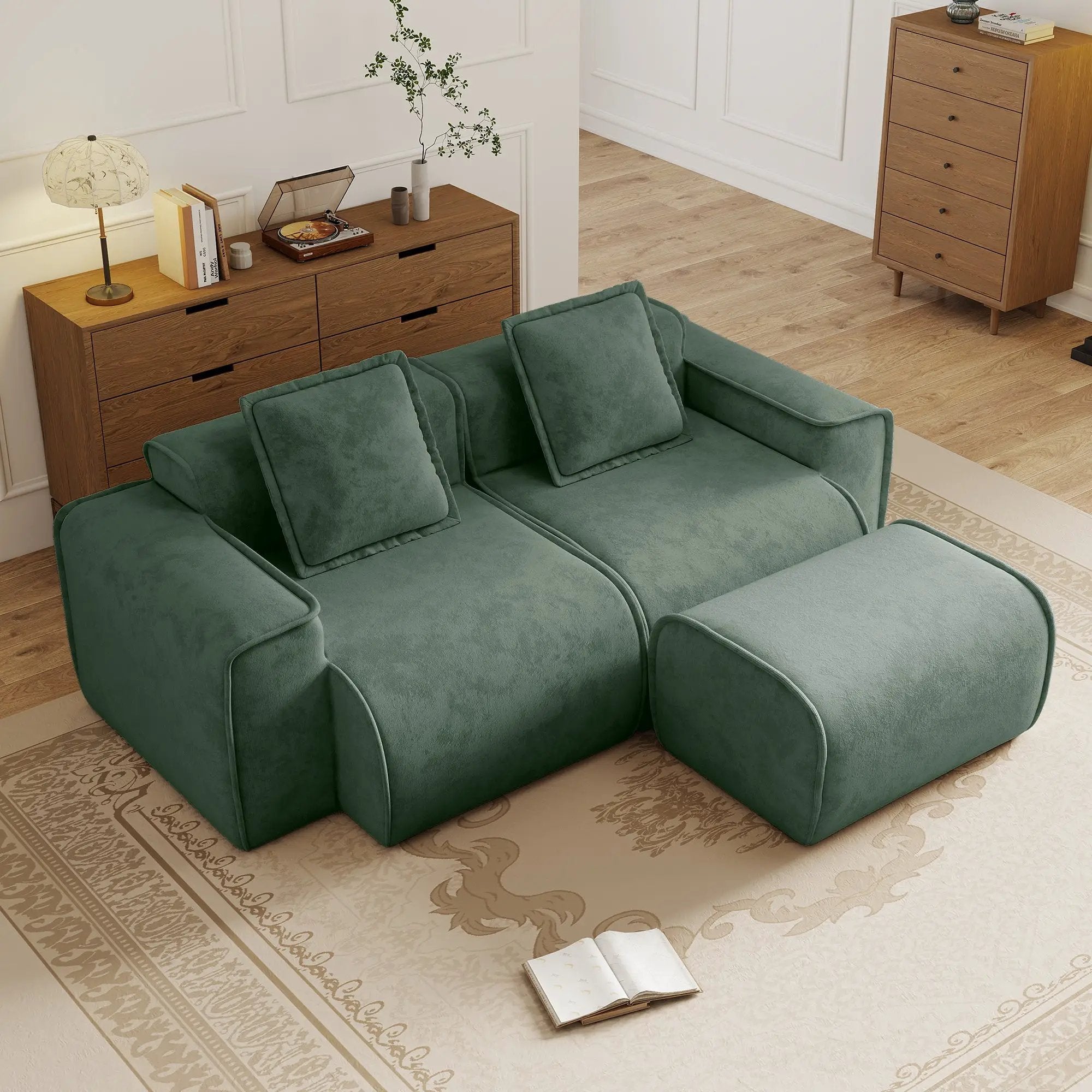 Streamlined Design Modular 2 Seat L Shape Sectional Sofa by HouseOfZazla