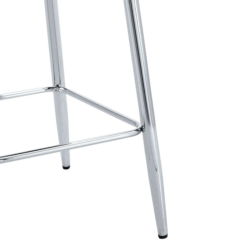 Modern Bar Chair Set Streamlined Backrest Metal Legs 2 Pieces - Black / Silver by Unique Piece Furniture