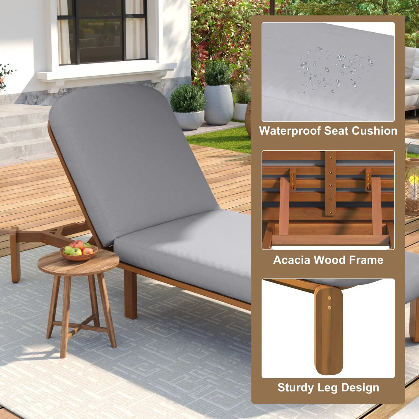 Outdoor Chaise Lounge With Adjustable Backrest by HouseOfZazla