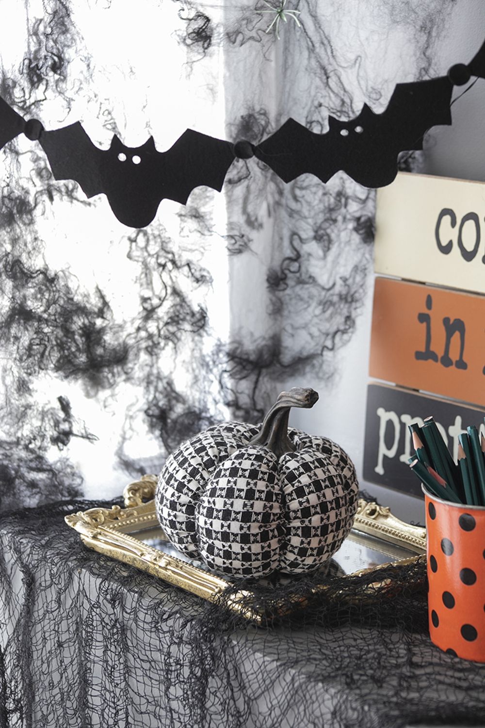 Plaid Pumpkin Decor, For Holiday Halloween Decoration by HouseOfZazla