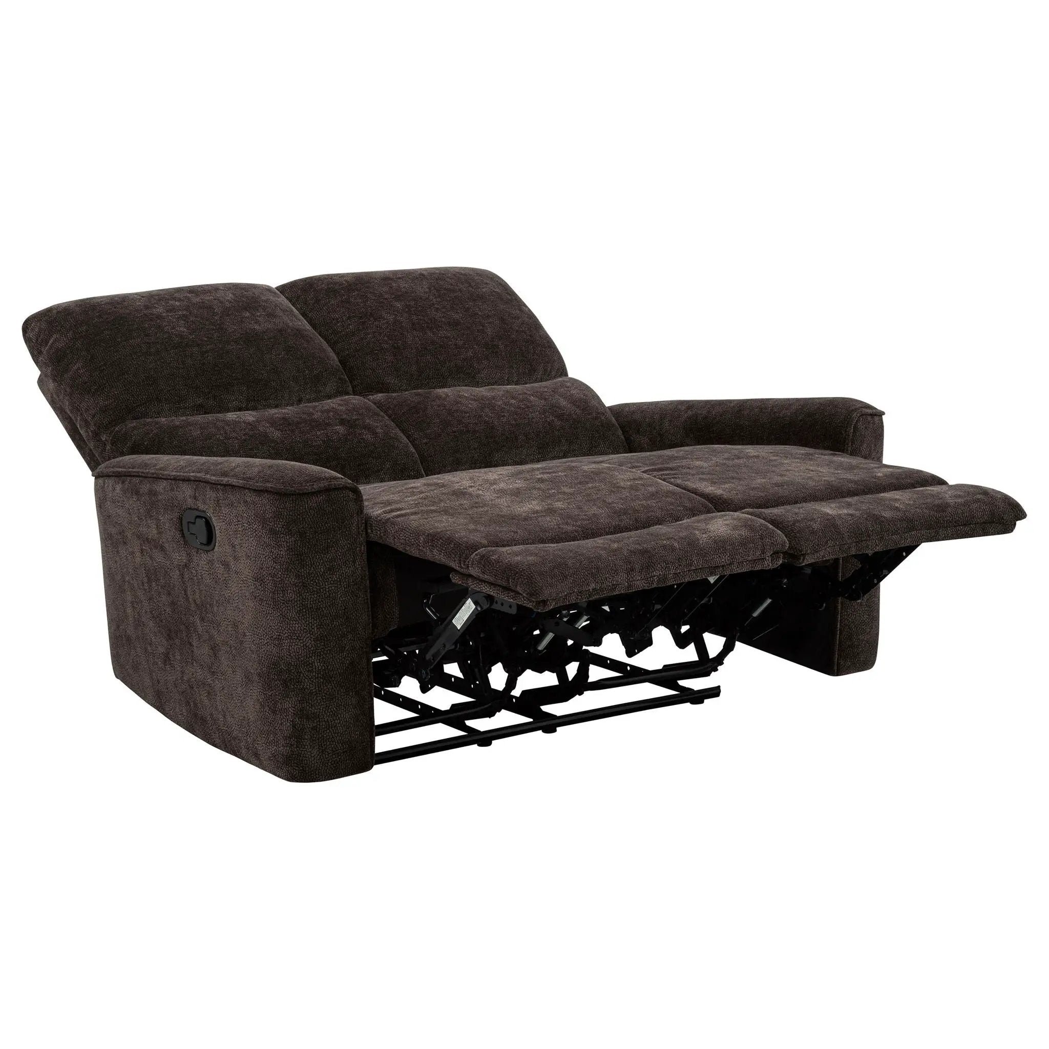 Navarro Chenille Upholstered Reclining Loveseat Dark Brown by Unique Piece Furniture