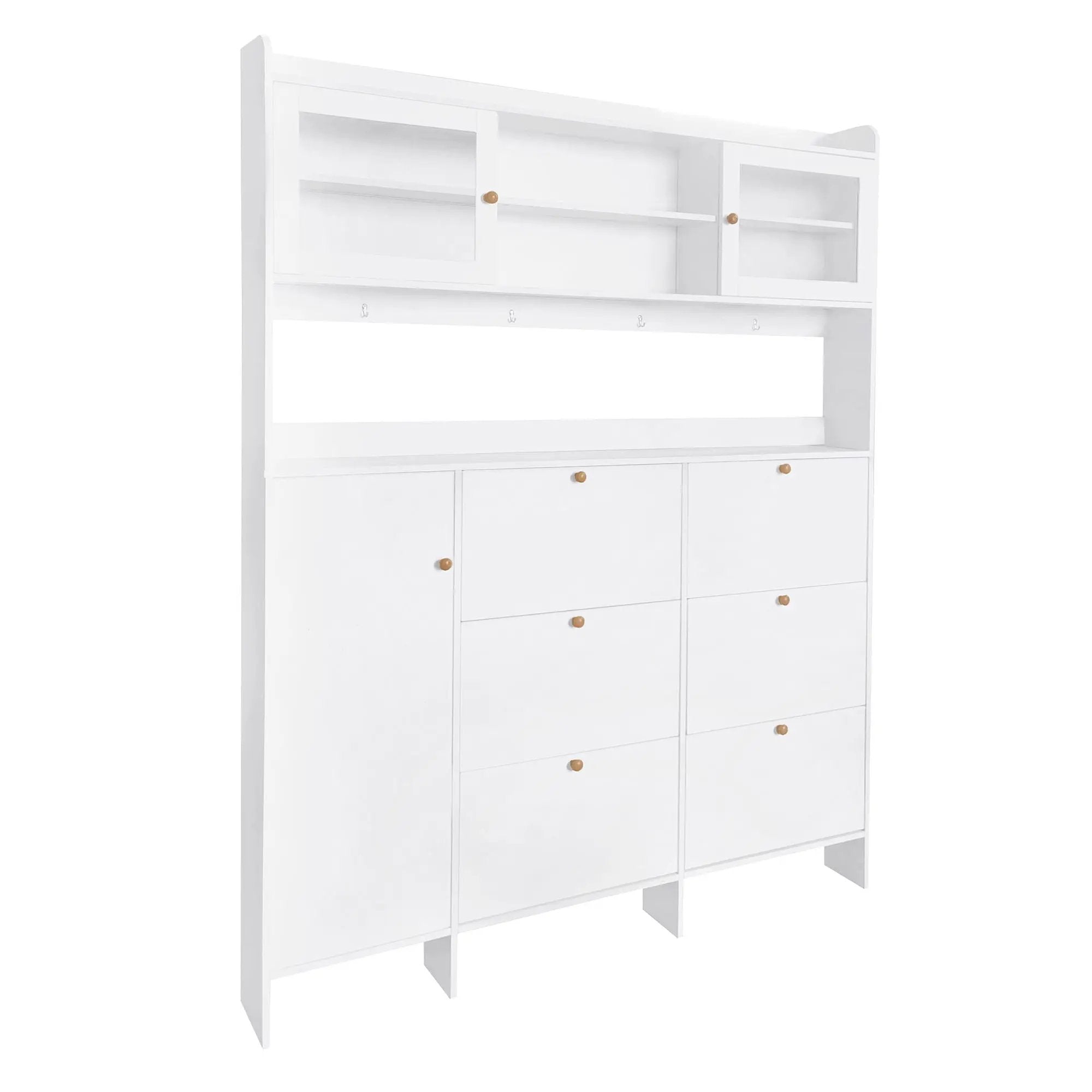 On Trend Multifunctional Tipping Bucket Shoe Cabinet With Storage Shelf & 6 Flip Drawers by HouseOfZazla
