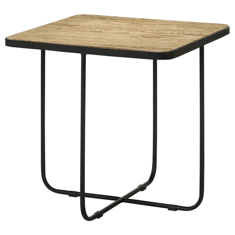 Elyna Square Stone Top Accent Side Table Beige by Unique Piece Furniture
