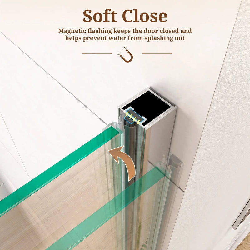 34" W x 72" H Semi-Frameless Circular Pivot Shower Door by HouseOfZazla