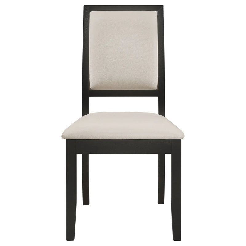 Louise Upholstered Wood Dining Side Chair Black (Set of 2) by Unique Piece Furniture