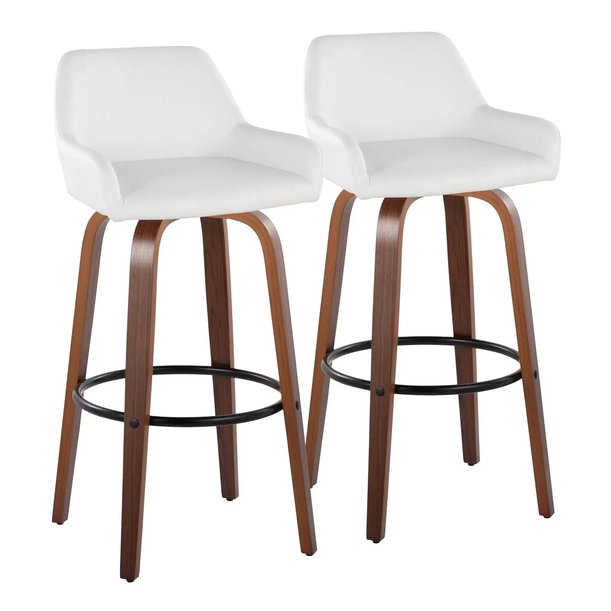 Daniella - Contemporary Fixed Height, Barstool & Swivel And Round Footrest (Set of 2) by Unique Piece Furniture