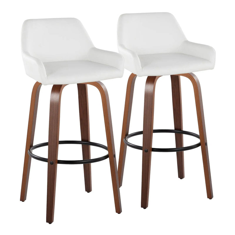 Daniella - Contemporary Fixed Height, Barstool & Swivel And Round Footrest (Set of 2) by Unique Piece Furniture