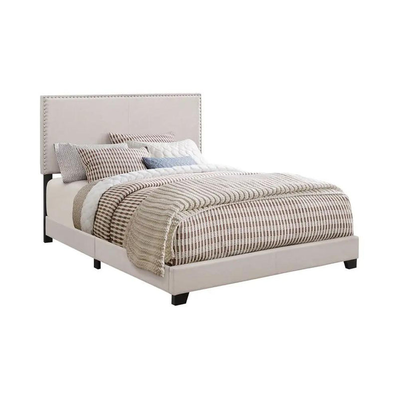 Boyd Upholstered Twin Panel Bed Ivory by Unique Piece Furniture