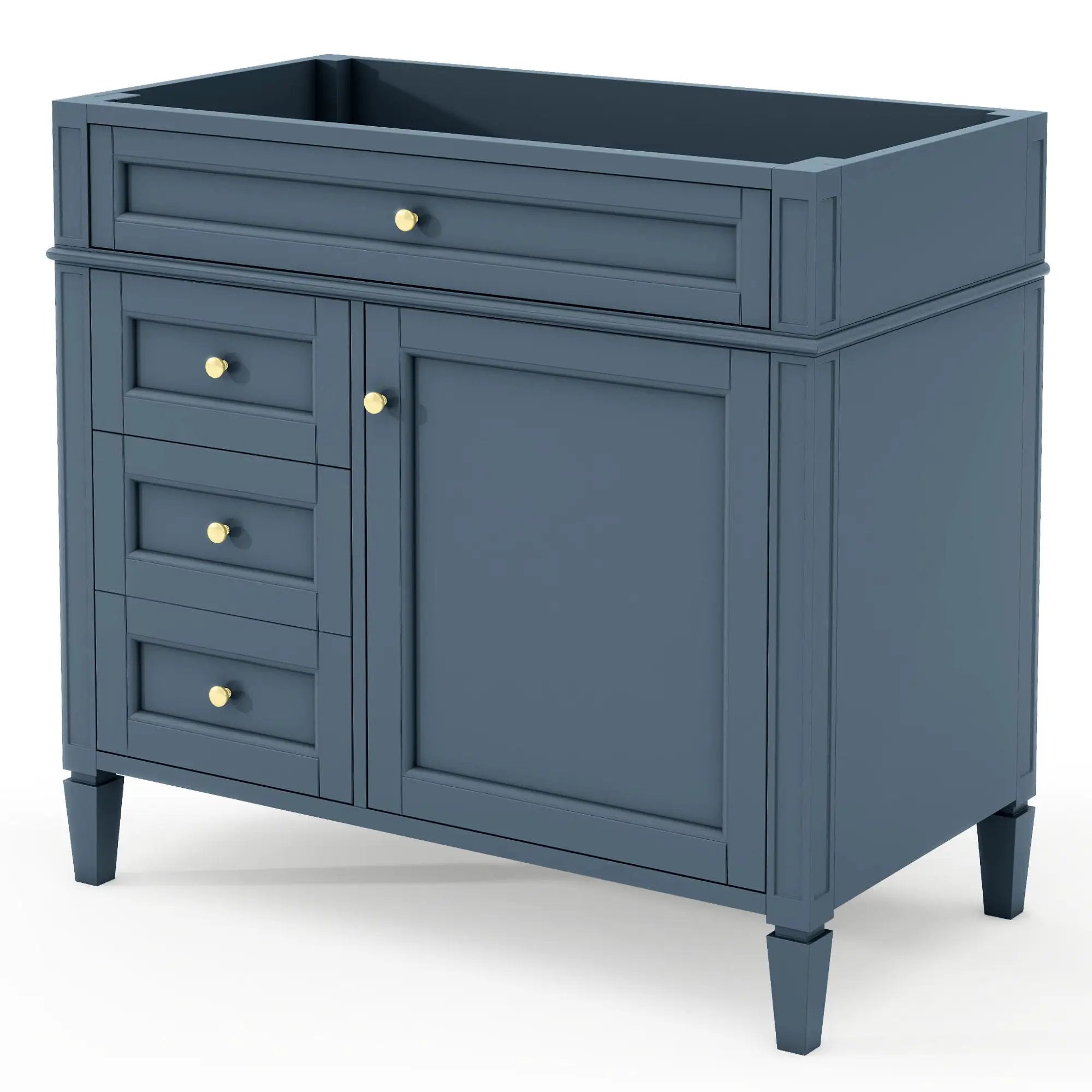 Bathroom Vanity With 2 Drawers And Tip-Out Drawer, Storage Cabinet by Unique Piece Furniture