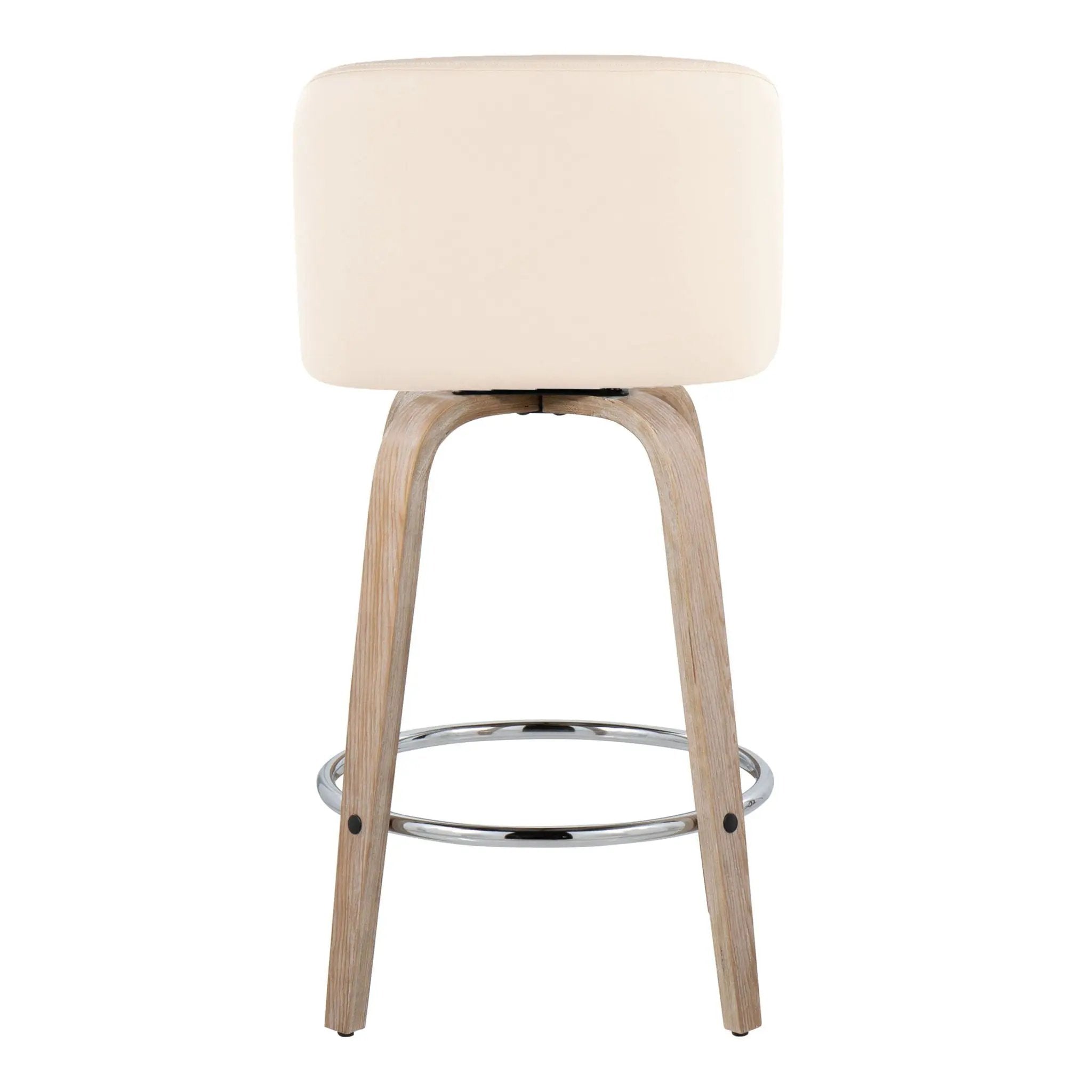 Toriano - Modern Design Fixed Height Counter Stool With Swivel With Round Footrest (Set of 2) by HouseOfZazla