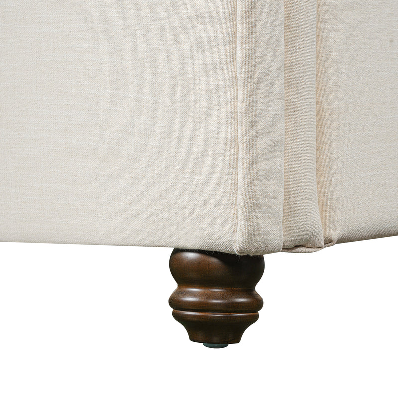 Queen Size Upholstered Bed Frame With Linen Fabric by HouseOfZazla