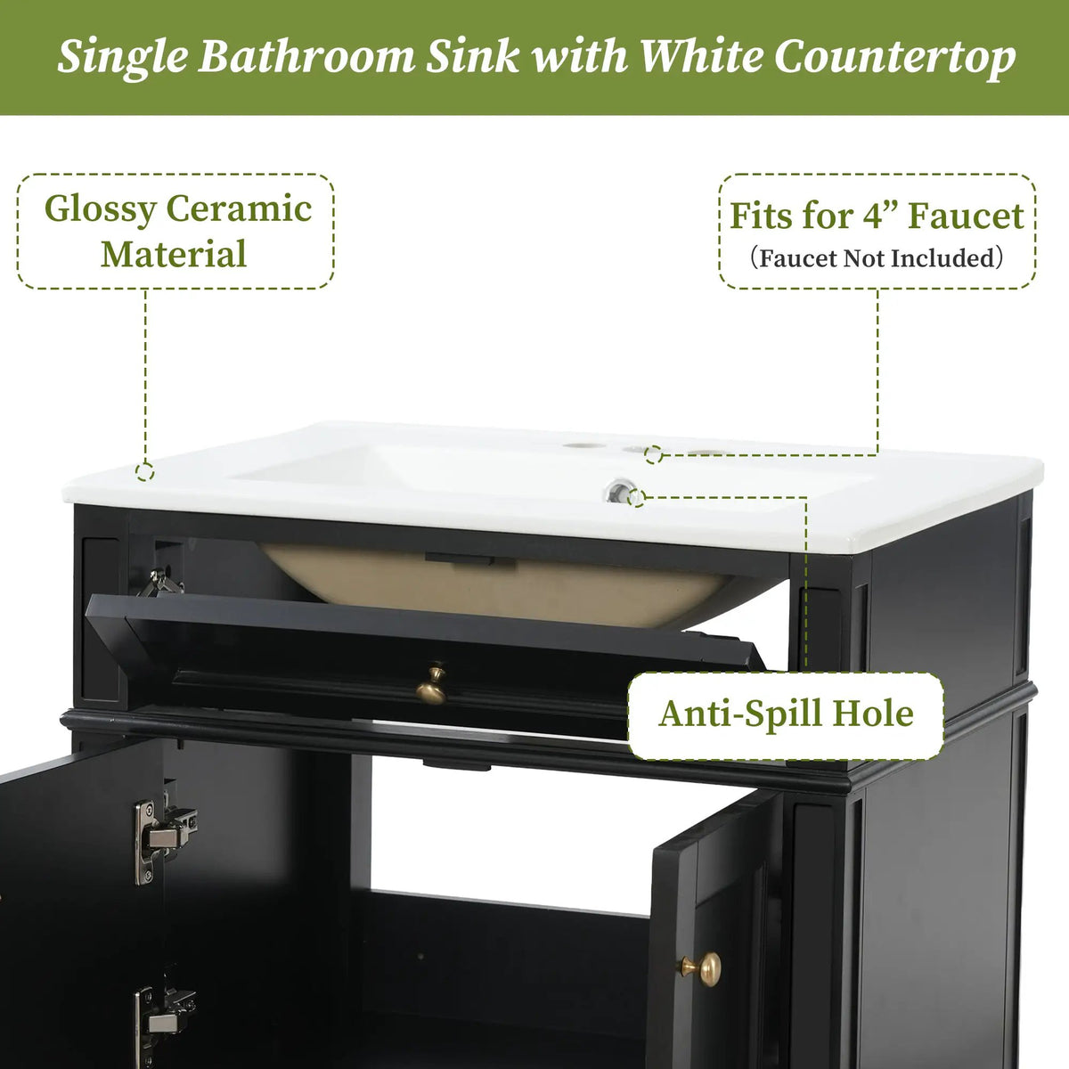 24" Wall Mounted Modern Bathroom Vanity by HouseOfZazla