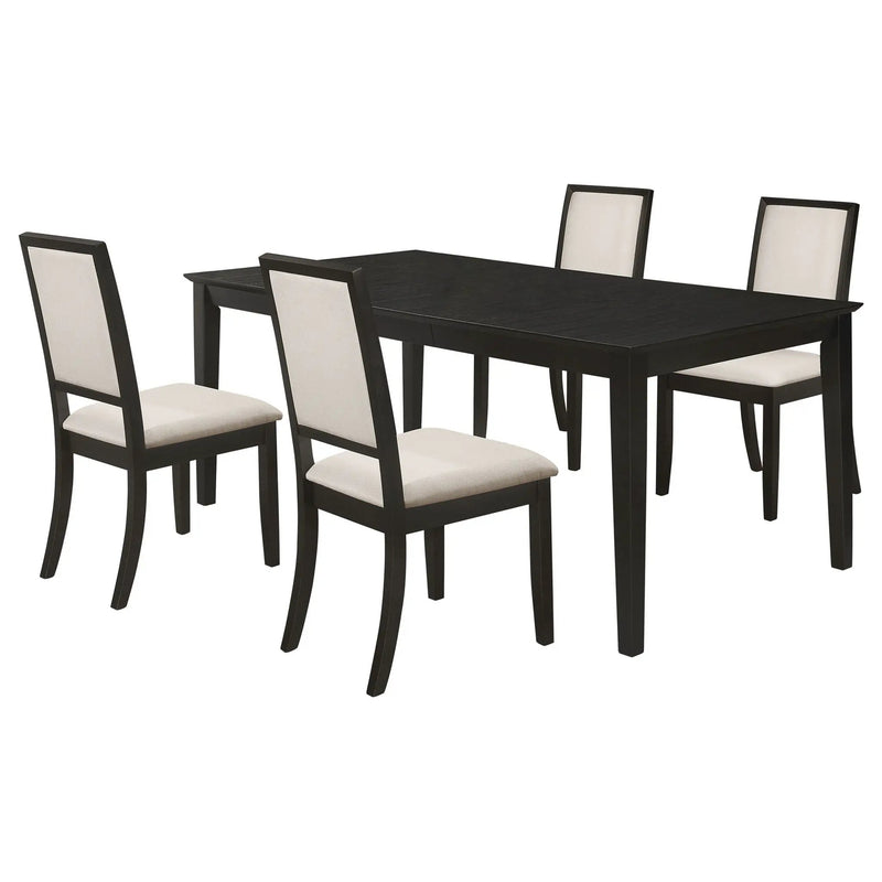 Louise 5-piece Rectangular Extension Leaf Dining Set Black by Unique Piece Furniture
