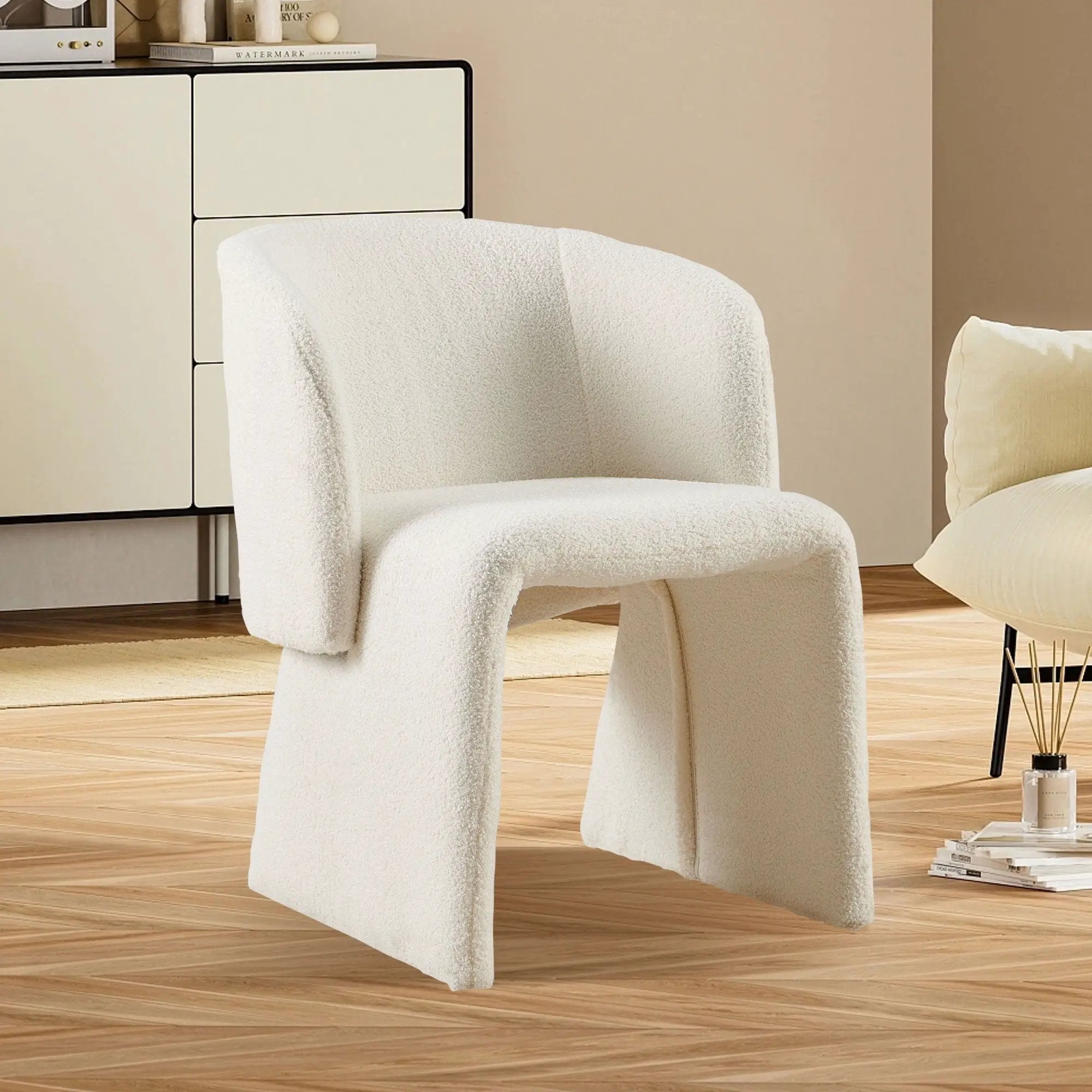 Modern Accent Chair Brown Single Sofa Chair, Upholstered Side Chair Teddy Comfy Chair For Dining Room / Bedroom / Living Room / Reception by Unique Piece Furniture