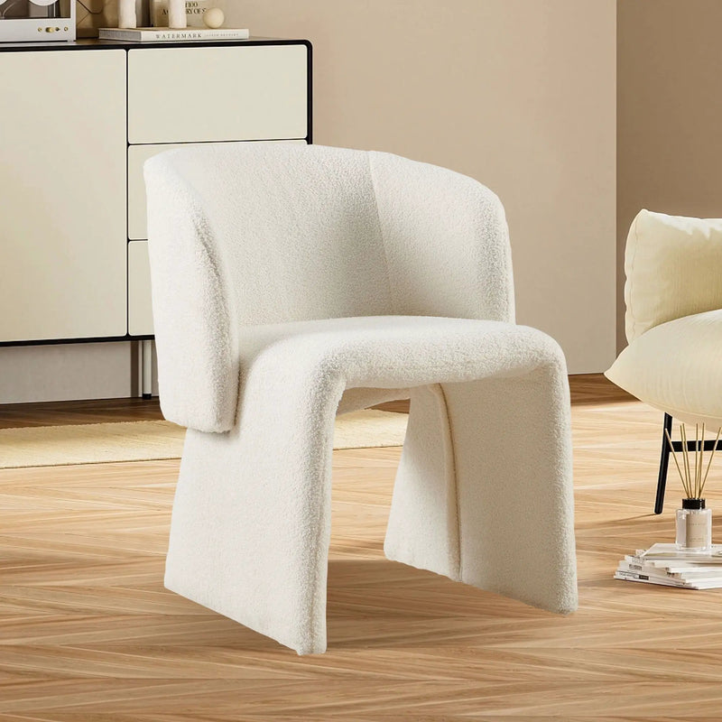 Modern Accent Chair Brown Single Sofa Chair, Upholstered Side Chair Teddy Comfy Chair For Dining Room / Bedroom / Living Room / Reception by Unique Piece Furniture