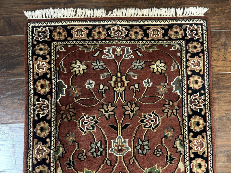 Indo Persian Sarouk Runner Rug 2.8 x 20 ft Runner for Hallway, Long Runner Rug, Handmade by Jewel Rugs
