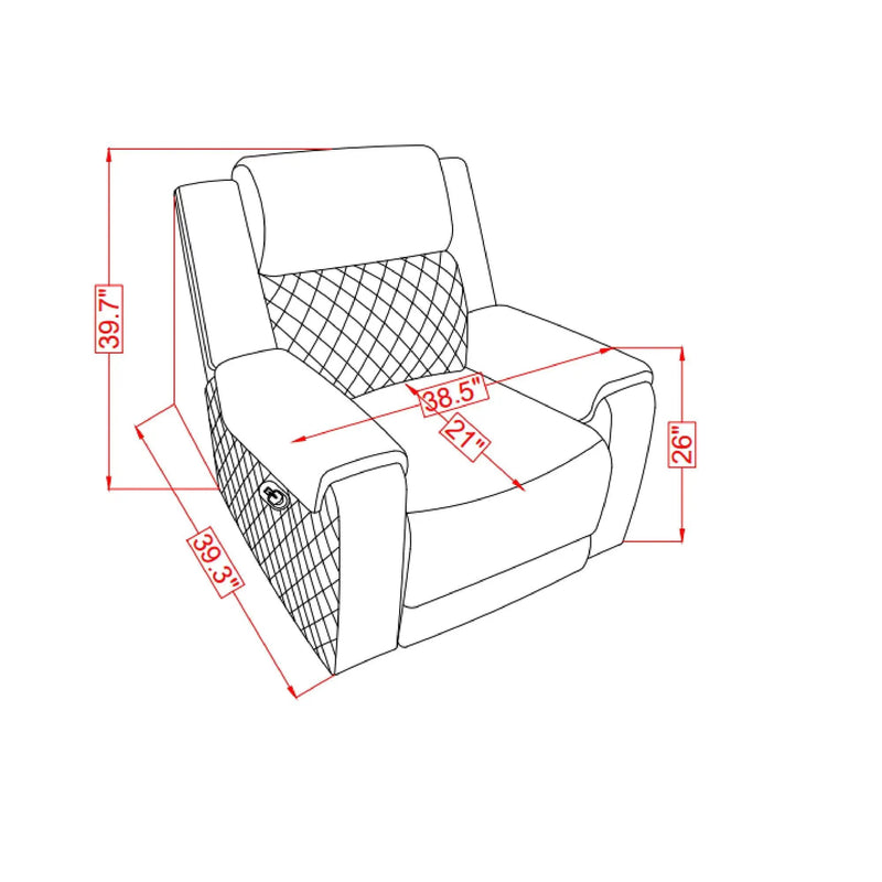 Alicia - Recliner - Gray Black by HouseOfZazla