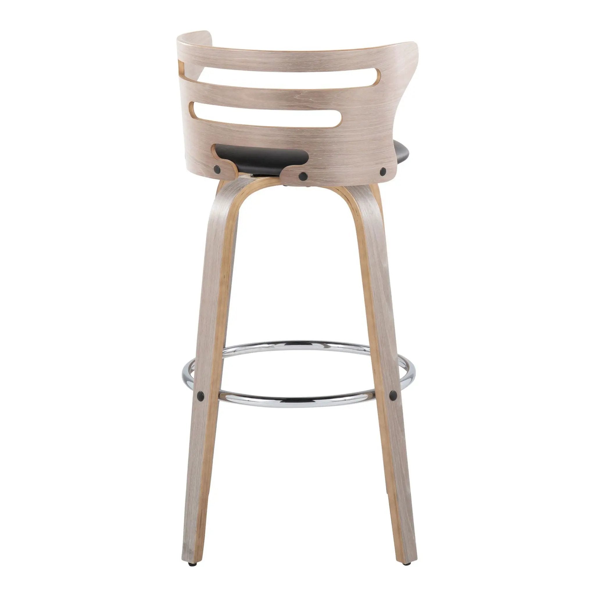 Cosini - Mid Century Modern Fixed Height, Barstool With Swivel With Round Footrest (Set of 2) by Unique Piece Furniture