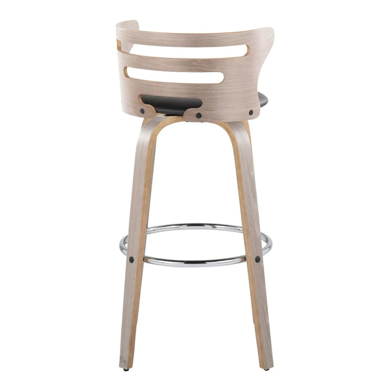 Cosini - Mid Century Modern Fixed Height, Barstool With Swivel With Round Footrest (Set of 2) by Unique Piece Furniture