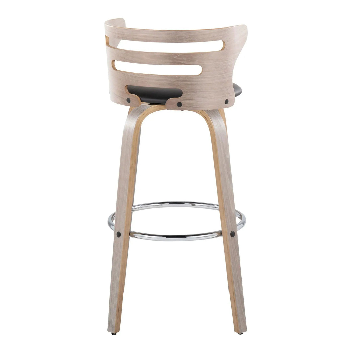 Cosini - Mid Century Modern Fixed Height, Barstool With Swivel With Round Footrest (Set of 2) by HouseOfZazla