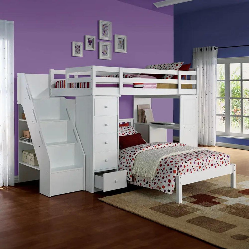 Freya - Twin Loft Bed With Storage - White by Unique Piece Furniture