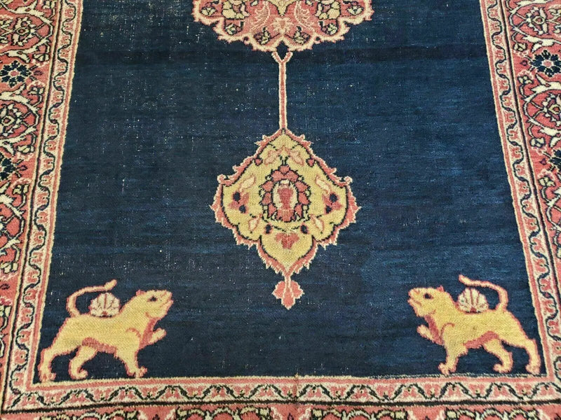 4' X 6' Antique Handmade Turkish Ghiordes Wool Rug Veg Dyes Organic Lion Nice by Jewel Rugs
